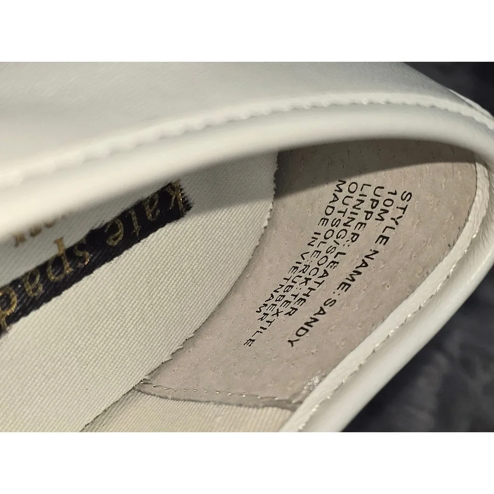 NWB Kate Spade Sandy Slip On Sneaker White Purple Leather Size 10‎ S280061